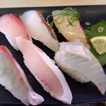 Katsugyo Sushi - 生簀活魚盛リ握り6貫