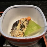 Ajinomise Iwashi - 擬製豆富､椎茸､夕顔､人参､生麩の炊合せ