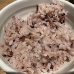 豆と餅 - 揚げ出し豆富定食の雑穀米