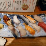 Shimotaya - 令和5年11月
                      営業時間(11:00〜)
                      寿司盛り合わせ10貫 税抜1980円