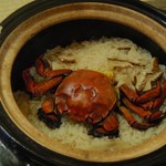しのはら - モクズガニと松茸の炊き込みご飯