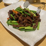 中国料理 翠海 - ニンニクの芽と牛肉の炒め物
