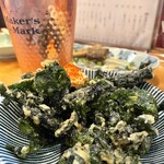 炭火と酒と肴 七福八郎 - ワカメのパリパリ揚げ！