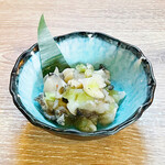 Wasabi pickled whelk shellfish