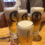 肉豆冨とレモンサワー 大衆食堂 安べゑ - 最初の乾杯は生ビール(プレモル)