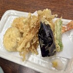利久庵 - つけ天の天ぷら　ざる蕎麦を取り忘れる失態