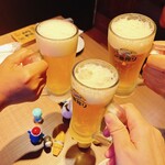 串かつ・焼鳥・モツ煮 寅や - お疲れ生～
            生ビールは、キリン一番搾り☆