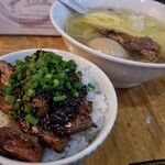 塩そば専門店 桑ばら - マグロの頬肉丼と塩かけそば定食