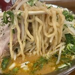 初志 麺屋 居間人 - 『水晶山ら～めん(中太麺)』の麺