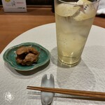 天草大王専門店 とさか - 付き出し、レバー煮