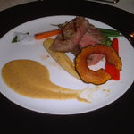 ル ポアン ドゥ ヴュ - 近江牛ロースグリル　岩塩とトウモロコシのソース