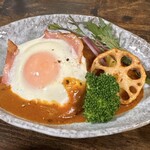 お食事処 だんらん日和 - 本日のランチ(\1,980) メイン：ベーコンエッグハンバーグ