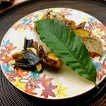 懐石料理 桝田 - 子持ち鮎と栗