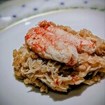 蒼 - 90％が毛蟹の身のリゾット。お米自体も毛蟹味を凝縮して吸いこんでいるので、蟹をそのままより、蟹を感じます。ホントだから、試して欲しいです。