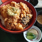 Gorudo Tochigi Purejidento Kantori Kurabu Resutoran - 魚天丼 カマス ご飯大盛り 追加差額440円