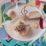 リストランテ ピノキオ - 柿のアイス、栗のムース、栗のテリーヌ