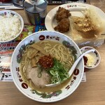 天下一品 - こってり唐揚げ羽根つき餃子定食¥1270