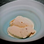 蒼 - アイスクリーム史上最高に好きな、峯村シェフの白トリュフたっぷり 比内地鶏卵の出来たてアイスクリーム。ダブルポーション、いぇい♡