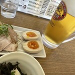 中村や - おつまみセット＋生ビール