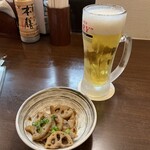庄や - 生ビールとお通し