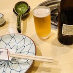 常夜燈 - 瓶ビールはエビスビールの中瓶