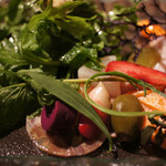 Casa Osano - 有機サラダと自家製ピクルス添え