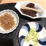 新ばし 星野 - 松坂牛時雨煮、じゃこ、白菜の漬物