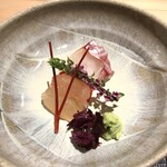 新ばし 星野 - （お造り）鯛と伊勢海老