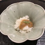 新ばし 星野 - このわたの飯蒸し