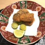 新ばし 星野 - 松茸のフライと揚げ銀杏