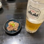 Ushizammai - 生ビール・お通し