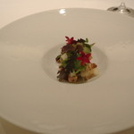 カンテサンス - フォアグラと青梅のサラダ