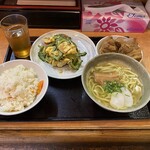 沖縄そば やんばる - 231010ゴーヤーちゃんぷるー定食1100円