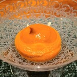 蒼 - ⑨パプリカ(岐阜県飛騨高山産、東農園、東信吾氏)のムース(2時間焦がさない様に火入れしたパプリカに塩&醤油&ビネガー、生クリームを加え1時間寝かせたもの)、フルーツトマトのジュレ添え