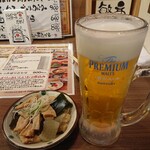 Motsunidokoro Yamari - 生ビールとお通し