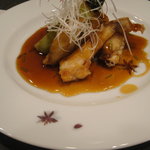 和風花紋 - ﾌｸﾞ空揚げﾎﾟﾝ酢あんかけ