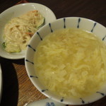 Chuugokusai Oiru - 春雨のマヨネーズ和え、玉子スープ