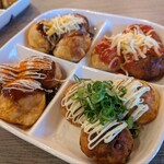 たこ焼きCAFE Bobs.kitchen - 料理写真:ソース一マヨ一味、チーズ、ガリトマチーズ、塩マヨ