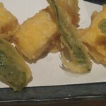 海鮮原始焼 ろば炭魚 - だし巻き卵の天婦羅〜藻塩で頂く。卵の旨味と天婦羅の旨味で２倍に玉子の美味しさを味わえる〜❤