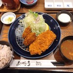 とんかつマ・メゾン - 牡蠣フライとロースカツ定食