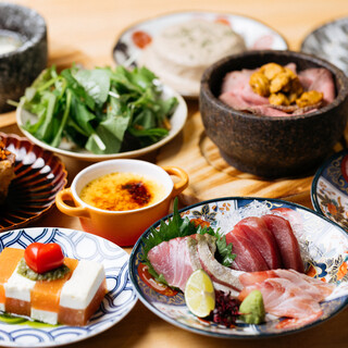 店主厳選の鮮魚盛り合わせやぷるぷる食感の角煮を楽しめるコース