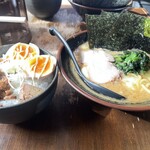 大山家 - とき卵ランチセット（とき卵ラーメン＋やみつきヘタ玉めし）　1,100円