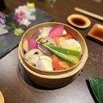 お野菜と日本酒 大地 - 蒸ささった野菜達