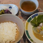 萩八景 雁嶋別荘 - 〆飯＝タイ茶漬け