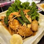 イザカヤ たくと - たらと牡蠣のキノコソテー