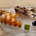すしやのたい悟 - 車海老/ のどぐろ　実山椒　握りがお腹いっぱいで食べきれないのでおつまみに変更してお出しいただきました。お気遣いに感謝です✩.*˚