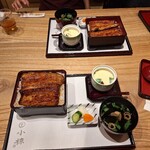 223607218 - うな重特森一本入り（香の物・肝吸い付き）ご飯大盛り、小茶碗蒸し、うな重特森一本入り（香の物・肝吸い付き）、小茶碗蒸し