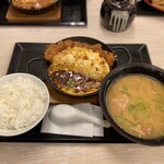 Katsuya - 【とん汁大盛】天津飯チキンカツ定食