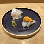 鮨 一二郎 - モッチモチの鯛も美味しかったけれど、岬町のアカイカが絶品！初夏から初秋にかけてがシーズンです。 関西でいうアカイカは「ケンサキイカ」のことだそう。