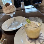 那須サティーカフェ - カスタードプリンと栗のムース